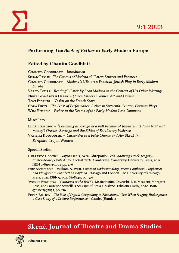 					View Vol. 9 No. 1 (2023): Performing the Book of Esther in Early Modern Europe
				